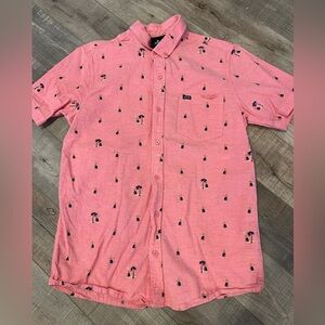 Men’s hula girl rip curl bottom down shirt